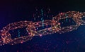 Blockchain. Chain of information blocks in cyberspace
