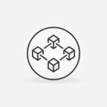 Blockchain in circle line icon. Block chain Technology sign