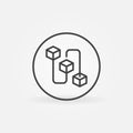 Blockchain in circle outline vector minimal icon. Block Chain sign