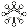 Blockchain cloud icon outline vector. Block chain