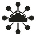 Blockchain cloud icon simple vector. Block chain