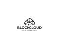 Blockchain cloud logo template. Network cloud vector design