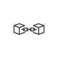 Blockchain Code line icon