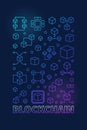 Blockchain colored vertical poster or illustration