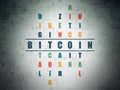 Blockchain concept: Bitcoin in Crossword Puzzle Royalty Free Stock Photo
