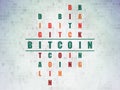 Blockchain concept: Bitcoin in Crossword Puzzle Royalty Free Stock Photo