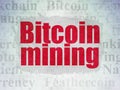 Blockchain concept: Bitcoin Mining on Digital Data Paper background Royalty Free Stock Photo