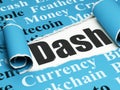 Blockchain concept: black text Dash under the piece of torn paper Royalty Free Stock Photo