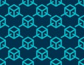 Blockchain concept with Blue block link to block texture background vector design Royalty Free Stock Photo