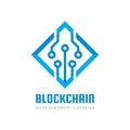 Blockchain - concept business logo template vector illustration. Future technology creative sign. Digital cryptocurrency icon.