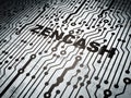 Blockchain concept: circuit board with Zencash Royalty Free Stock Photo