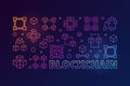 Blockchain colorful horizontal illustration. Vector banner Royalty Free Stock Photo