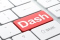 Blockchain concept: Dash on computer keyboard background Royalty Free Stock Photo