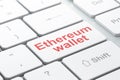 Blockchain concept: Ethereum Wallet on computer keyboard background Royalty Free Stock Photo