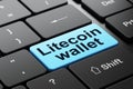 Blockchain concept: Litecoin Wallet on computer keyboard background Royalty Free Stock Photo
