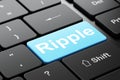 Blockchain concept: Ripple on computer keyboard background Royalty Free Stock Photo