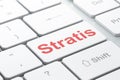Blockchain concept: Stratis on computer keyboard background Royalty Free Stock Photo