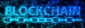 Blockchain concept with connected line data forms. 3d illustration Royalty Free Stock Photo