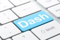 Blockchain concept: Dash on computer keyboard background Royalty Free Stock Photo