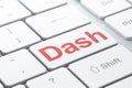 Blockchain concept: Dash on computer keyboard background Royalty Free Stock Photo
