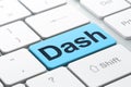 Blockchain concept: Dash on computer keyboard background Royalty Free Stock Photo