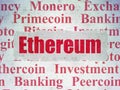 Blockchain concept: Ethereum on Digital Data Paper background Royalty Free Stock Photo