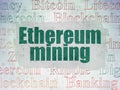 Blockchain concept: Ethereum Mining on Digital Data Paper background Royalty Free Stock Photo