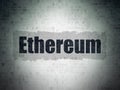 Blockchain concept: Ethereum on Digital Data Paper background Royalty Free Stock Photo