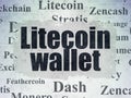 Blockchain concept: Litecoin Wallet on Digital Data Paper background Royalty Free Stock Photo