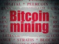 Blockchain concept: Bitcoin Mining on Digital Data Paper background Royalty Free Stock Photo