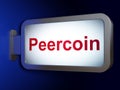 Blockchain concept: Peercoin on billboard background Royalty Free Stock Photo