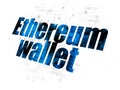 Blockchain concept: Ethereum Wallet on Digital background Royalty Free Stock Photo