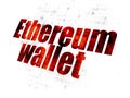Blockchain concept: Ethereum Wallet on Digital background Royalty Free Stock Photo