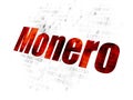 Blockchain concept: Monero on Digital background Royalty Free Stock Photo