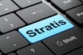 Blockchain concept: Stratis on computer keyboard background Royalty Free Stock Photo