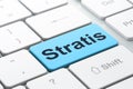 Blockchain concept: Stratis on computer keyboard background Royalty Free Stock Photo