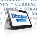 Blockchain concept: Tablet Computer with Ethereum Wallet on display Royalty Free Stock Photo