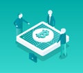 Blockchain Conference Icon Vector Illustration