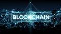 Blockchain connection background 3D rendering