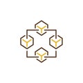 Blockchain creative icon. Block chain vector concept sign