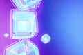 Blockchain Creative neon concept background. Cryptography, learnability of artificial intelligence, neural networks. Holographic