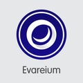 Evareium Virtual Currency. Vector EVM Colored Logo. Royalty Free Stock Photo