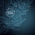 Blockchain cryptocurrency template. Royalty Free Stock Photo