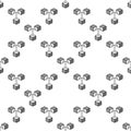 Blockchain Cryptocurrency vector blue seamless pattern. Three Connected Blocks background