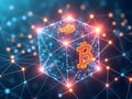 Blockchain Cube: The Encrypted Ledger of Bitcoin Royalty Free Stock Photo