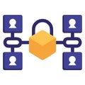 Blockchain Cybersecurity Network Icon