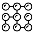 Blockchain database icon, outline style