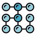 Blockchain database icon vector flat