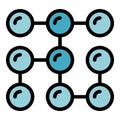 Blockchain database icon vector flat Royalty Free Stock Photo