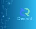 Blockchain decred symbol crypto currency background